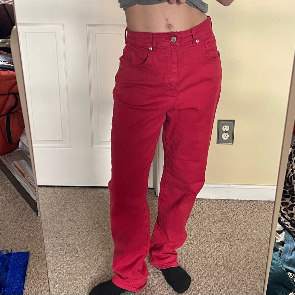 Red jeans